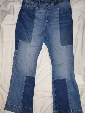 Gap 1969 Patchwork Jeans70s Flare Bell Bottom High Rise Multi-Tone Denim